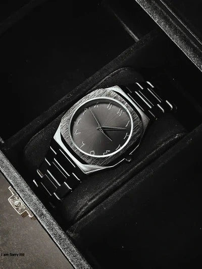 Black Arabic Stainless Steel Aura Watch high weight